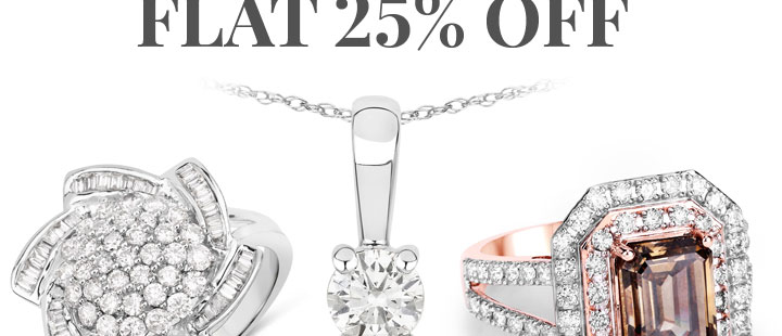 Hurry up! promotion end this Sunday Oct 9th. Flat 25% off on 14K, 18K Gold Diamond Jewelry.