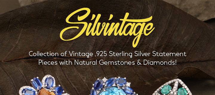 Silvintage: Collection of Vintage .925 Sterling Silver Statement Pieces wiath Natural Gemstones & Diamonds!