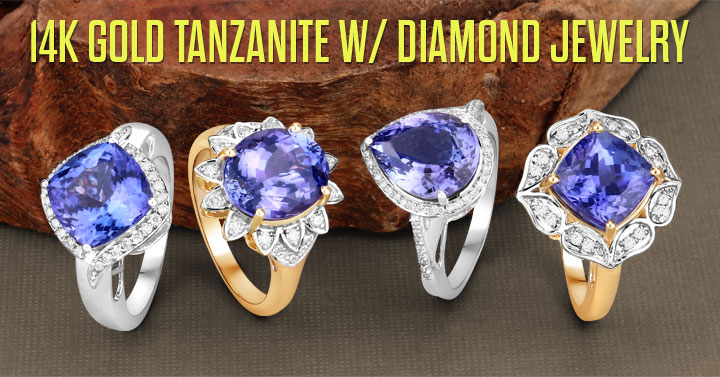 14K Gold Tanzanite w/ Diamond Jewelry