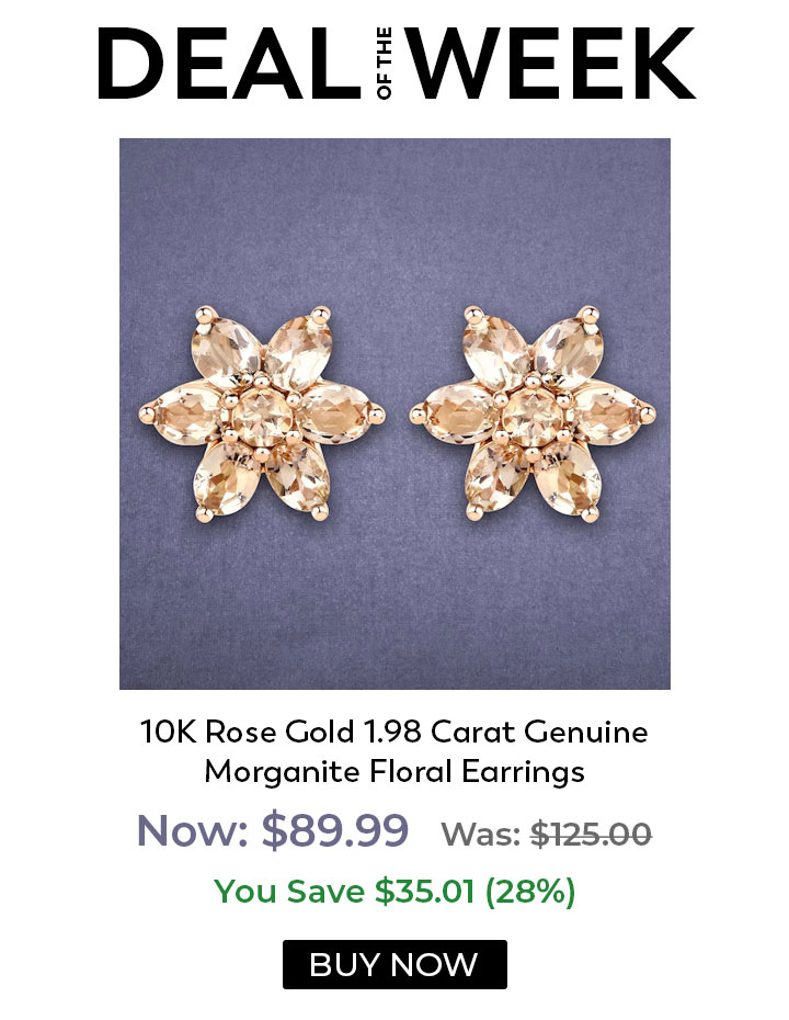 Deal of the Week 10K Rose Gold 1.98 Carat Genuine Morganite Floral Earrings Flat 28% Off!