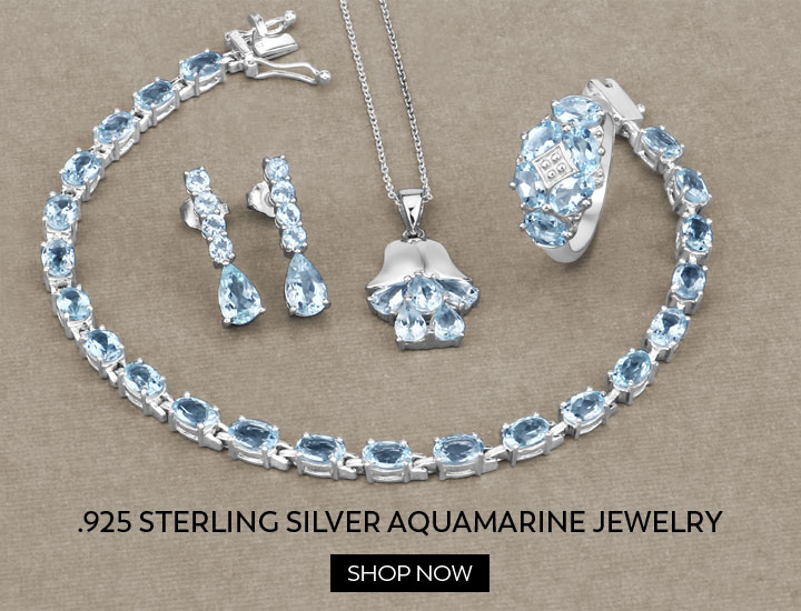 .925 Sterling Silver Aquamarine Jewelry