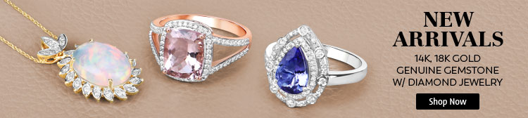 New Arrivals: 14K, 18K Gold Genuine Gemstone w/ Diamond Jewelry. Shop Now!