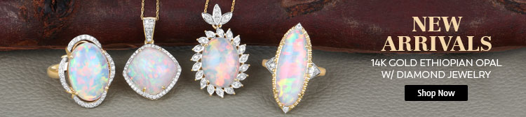 New Arrivals: 14K Gold Ethiopian Opal w/ Diamond Jewelry. Shop Now!