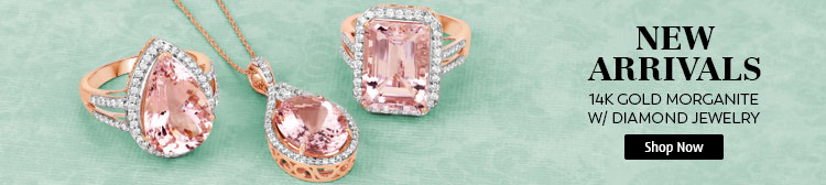 New Arrivals: 14K Gold Morganite w/ Diamond Jewelry. Shop Now!