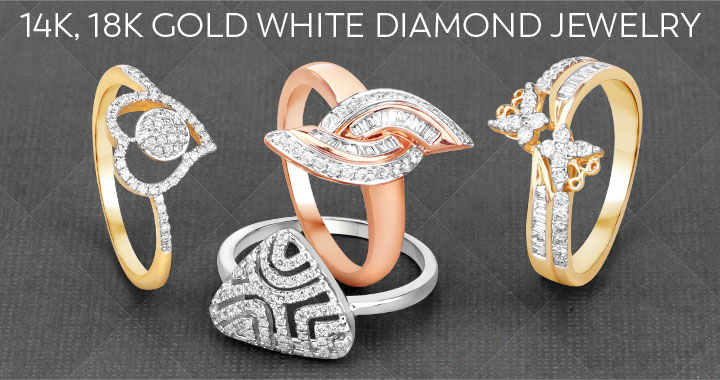 14K, 18K Gold White Diamond Jewelry