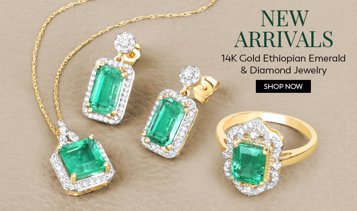 New Arrivals: 14K Gold Ethiopian Emerald & Diamond Jewelry!