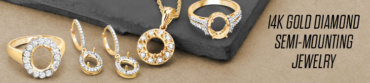 14K Gold Diamond Semi-Mounting Jewelry. Shop Now!