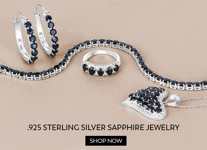 .925 Sterling Silver Sapphire Jewelry