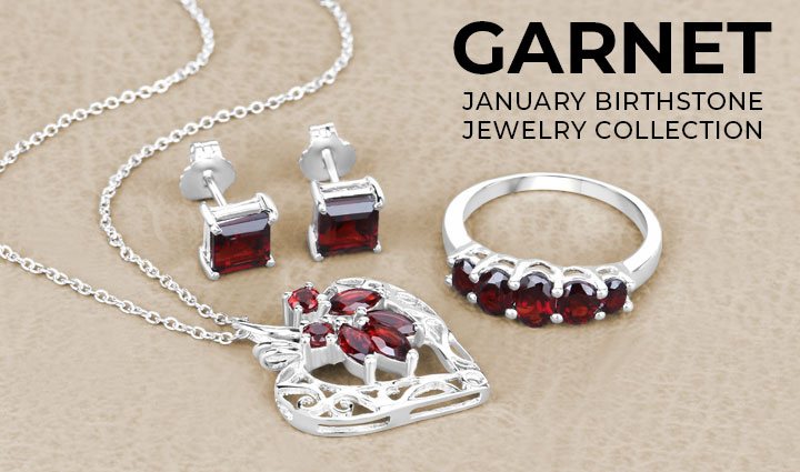 Garnet January Birthstone Jewelry Collection