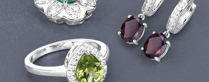 New Arrivals: Natural Gemstone W/ Lab Grown Diamonds Silver Jewelry
