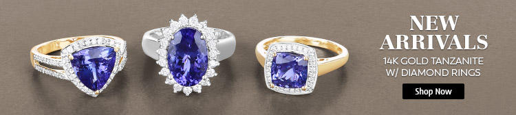 New Arrivals: 14K Gold Tanzanite W/ Diamond Rings. Shop Now!