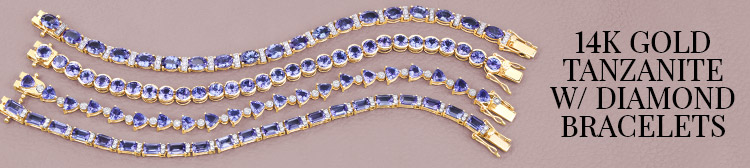14K Gold Tanzanite W/ Diamond Bracelets. Shop Now!