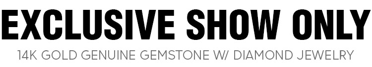 Exclusive Show Only. 14K Gold Genuine Gemstone W/ Diamond Jewelry.