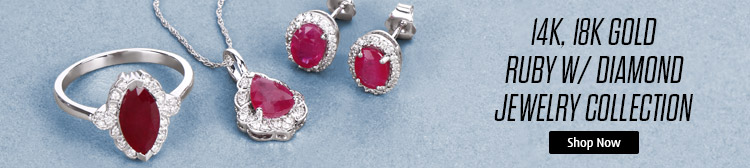 14K, 18K Gold Ruby W/ Diamond Jewelry Collection. Shop Now