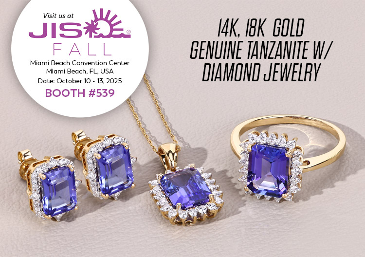 Exclusive Show Only 14K, 18K  Gold Genuine Tanzanite W/ Diamond Jewelry. Visit us at the JIS Miami Show, October 10-13, 2025 @ Miami Beach Convention Center, Miami Beach, FL | Booth# 539 (for exclusive show only closeouts)